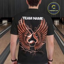 Load image into Gallery viewer, Custom Orange Lightning Bowling Ball With Wings Bowling Men Team Shirt, Bowling Jerseys IPHW10733