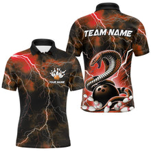 Load image into Gallery viewer, Orange Thunder Lightning Custom Cobra Snake Bowling Polo Shirts For Men, Bowling Team Shirt IPHW8897
