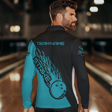 Load image into Gallery viewer, Custom Bowling Long Sleeve Polo Shirts For Men, Bowling Team Shirts Bowling Strike | Ball Blue IPHW4289