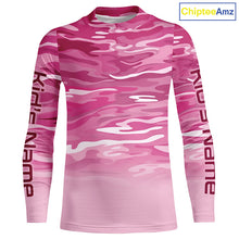 Load image into Gallery viewer, Pink Camo Custom Long Sleeve Tournament Performance Fishing Shirts For Charter Fishing Trip IPHW5797