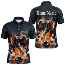 Load image into Gallery viewer, Custom Flame Cobra Snake Bowling Team Polo Shirts For Men, Bowling Tournament Outfit IPHW8668