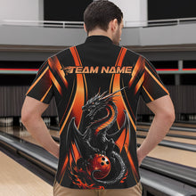 Load image into Gallery viewer, Custom Orange Dragon Bowling Jerseys, Dragon Bowling Men Quarter-Zip Shirts Bowling League Shirt IPHW8929