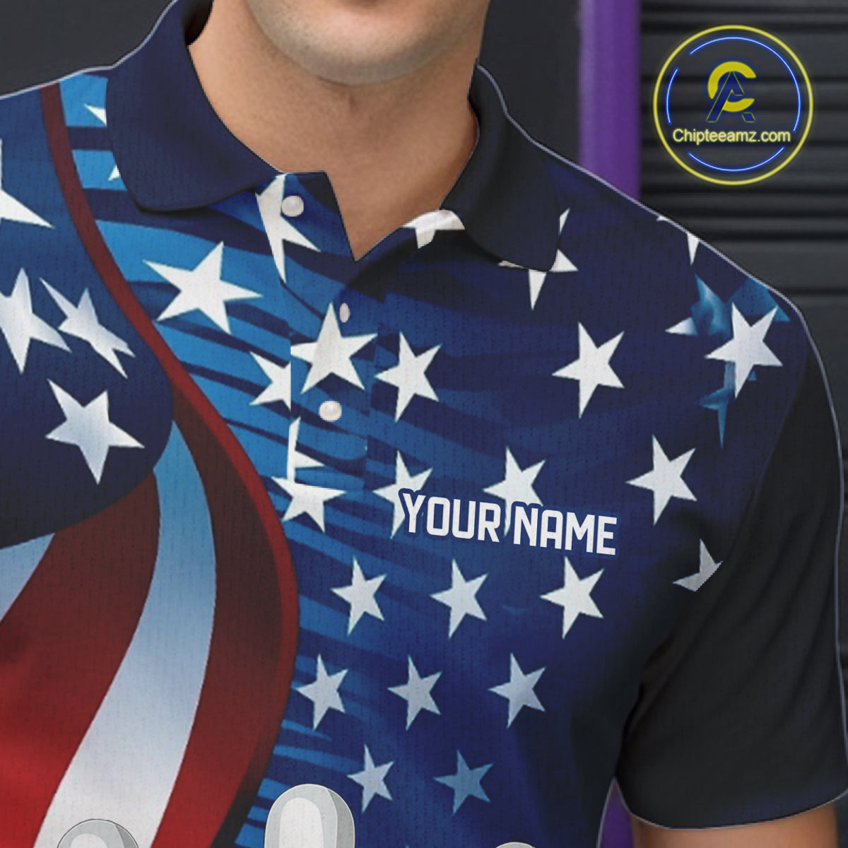 American Flag Custom Patriotic Bowling Shirts For Men, Team Bowling League Shirts Uniform IPHW7555