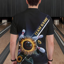 Load image into Gallery viewer, Custom Sunflower Bowling Polo Shirts For Men, Sunflower Bowling Team Shirt With Name IPHW8438