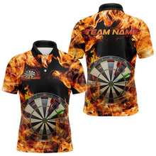 Load image into Gallery viewer, Fire Flame Dartboard Custom Dart Polo Shirts For Men, Dart Jerseys Dart Team League Shirt IPHW8509