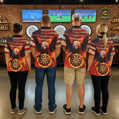 Custom Patriotic Eagle We The People Flame Darts Shirt For Men, Vintage US Flag Dart Shirt IPHW10600