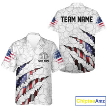 Load image into Gallery viewer, Personalized American Flag US Bowling Team Hawaiian Shirts For Men Patriotic Bowling Gifts IPHW5523