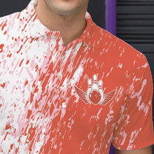 Load image into Gallery viewer, Personalized White And Orange Bowling Team Polo Shirts For Men, Bowling Tournament Outfits IPHW8745