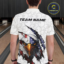 Load image into Gallery viewer, Custom Patriotic Eagle Men Bowling Team Shirt, US Flag Eagle Bowling League Shirt IPHW10190