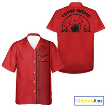 Load image into Gallery viewer, Custom Classic Striped Vintage Bowling Shirt, Retro Bowling Button Up Team Shirt IPHW10075