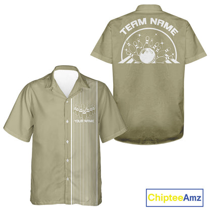 Custom Classic Striped Vintage Bowling Shirt, Retro Bowling Button Up Team Shirt IPHW10075