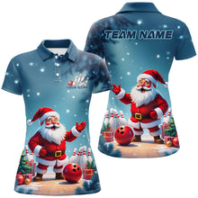 Load image into Gallery viewer, Santa Bowling Custom Christmas Ladies Bowling Shirts, Bowling Team Uniform Bowlers Outfits IPHW7847