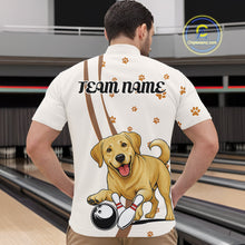 Load image into Gallery viewer, Custom Funny Labrador Retriever Dog Men Bowling Team Shirt, Dog Lovers Bowling Uniform IPHW10208