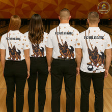 Load image into Gallery viewer, Custom Funny German Shepherd Dog Men Bowling Team Shirt, Dog Lovers Bowling Uniform IPHW10210