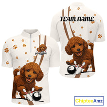Load image into Gallery viewer, Custom Funny Poodle Dog Men Bowling Team Shirt, Dog Lovers Bowling Uniform IPHW10212