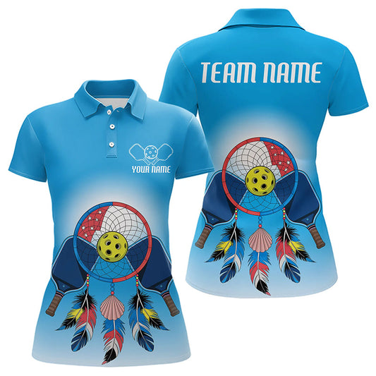 Custom Dreamcatcher Pickleball Polo Shirts For Women, Native Pickleball Shirt IPHW8094