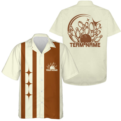 Custom Classic Vintage Bowling Team Shirts, 50S Retro Bowling Button Up Shirt IPHW10089
