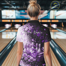 Load image into Gallery viewer, Custom Dreamy Purple Roses And Butterfly Women Bowling Quarter-Zip Shirt, Ladies Outfit IPHW10899