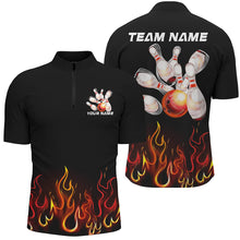 Load image into Gallery viewer, Custom Red Flame Bowling Shirts For Men, Personalized Bowling Team Shirts IPHW7377
