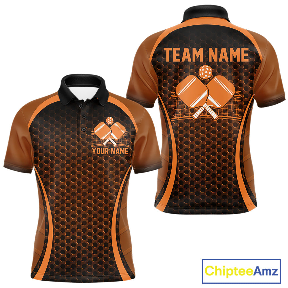Custom Orange Pickleball Shirts For Men, Men's Pickleball Outfit Pickleball Team Shirts IPHW10695