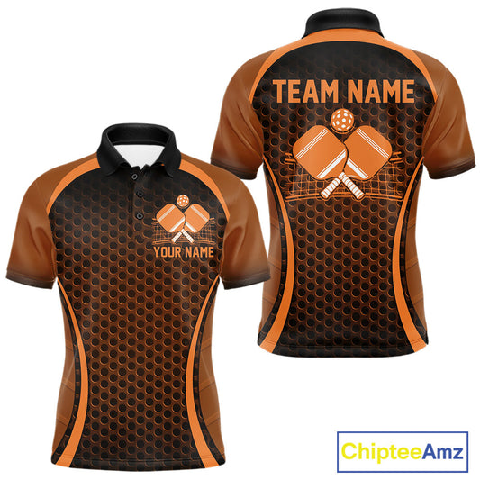 Custom Orange Pickleball Shirts For Men, Men's Pickleball Outfit Pickleball Team Shirts IPHW10695