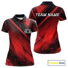 Load image into Gallery viewer, Red and black sports jersey with 'TEAM NAME' text on a white background, featuring Chiptee Amz branding.