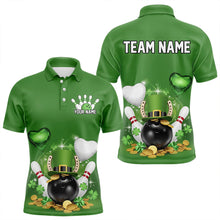 Load image into Gallery viewer, Custom Green St Patrick'S Day Bowling Polo Shirts For Men, Saint Patrick Team Bowling Outfits IPHW8373