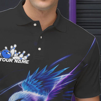 Custom Eagle Bowling Team Polo Shirts For Men, Eagle Bowling Tournament Shirt Bowler Outfit IPHW8560