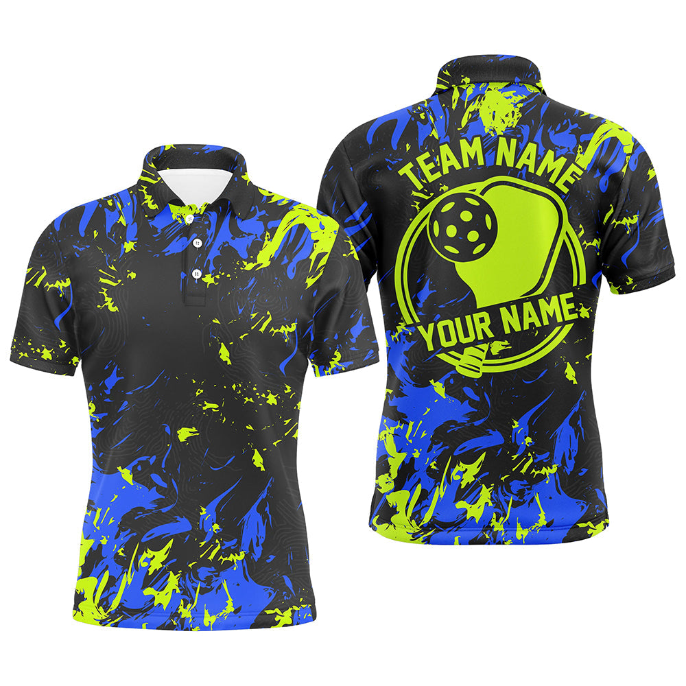 Blue And Green Custom Pickleball Team Shirts For Men, Pickleball Polo Shirts Team Uniform IPHW7444