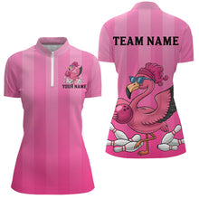 Load image into Gallery viewer, Custom Funny Flamingo Women's Bowling Shirts, Cute Bowling Team Shirt Bowler Outfits IPHW7729