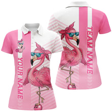 Load image into Gallery viewer, Cute Funny Pink Flamingo Custom Women's Bowling Shirts, Slay Bowling Team Uniform Outfits IPHW7731