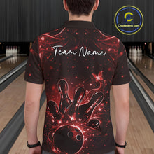 Load image into Gallery viewer, Custom Dreamy Red Butterfly Men Bowling Polo Shirt, Bowling Team Outfit IPHW11017
