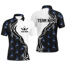 Load image into Gallery viewer, Blue Flame Bowling Ball Men'S Bowling Polo Shirt, Custom Bowling Jerseys With Team Name IPHW6948