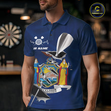 Load image into Gallery viewer, Custom New York State Flag Silver Dart Steel Tip Dart Men Polo Shirt, Dart Team Jerseys IPHW10562
