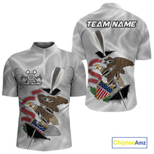 Load image into Gallery viewer, Custom Illinois State Flag Silver Dart Steel Tip Dart Men Quarter-Zip Shirt, Dart Team Jerseys IPHW10565