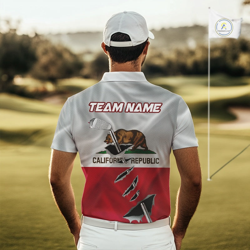 Custom California State Flag Golf Club Golf Team Shirt For Men, Golfer Outfits IPHW10581