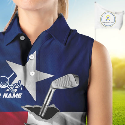 Custom Texas State Flag Golf Club Patriotic Golf Team Shirt For Women, TX Golfer Outfit IPHW10582