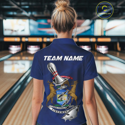 Custom Michigan State Flag Silver Bowling Ball And Pin Patriotic Bowling Shirt For Women IPHW10589