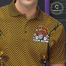 Load image into Gallery viewer, Yellow Custom Funny Turkey Bowling Jerseys, Bowling Team League Shirt Men Bowlers Outfit IPHW10810