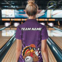 Load image into Gallery viewer, Purple Custom Funny Turkey Bowling Jerseys, Bowling Team League Shirt Women Outfit IPHW10811