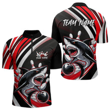 Load image into Gallery viewer, Custom Black And Red Shark Bowling Quarter-Zip Shirts For Men,  Shark Bowling Team Jerseys IPHW8722