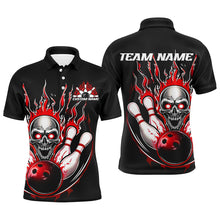 Load image into Gallery viewer, Custom Multi-Color Flame Skull Bowling Team Shirts For Men And Women, Flaming Bowling Jerseys Bowlers Outfit IPHW6555