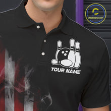 Load image into Gallery viewer, Smoke American Flag Custom Patriotic Bowling Shirts For Men, US Bowling Team Shirt Bowlers IPHW7585