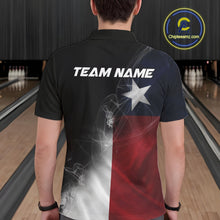 Load image into Gallery viewer, Custom Smoke Texas Flag Bowling Men Team Shirts, Patriotic Texas Bowling Jerseys IPHW10625