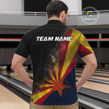 Load image into Gallery viewer, Custom Smoke Arizona Flag Bowling Men Team Shirts, Patriotic Arizona Bowling Jerseys IPHW10627