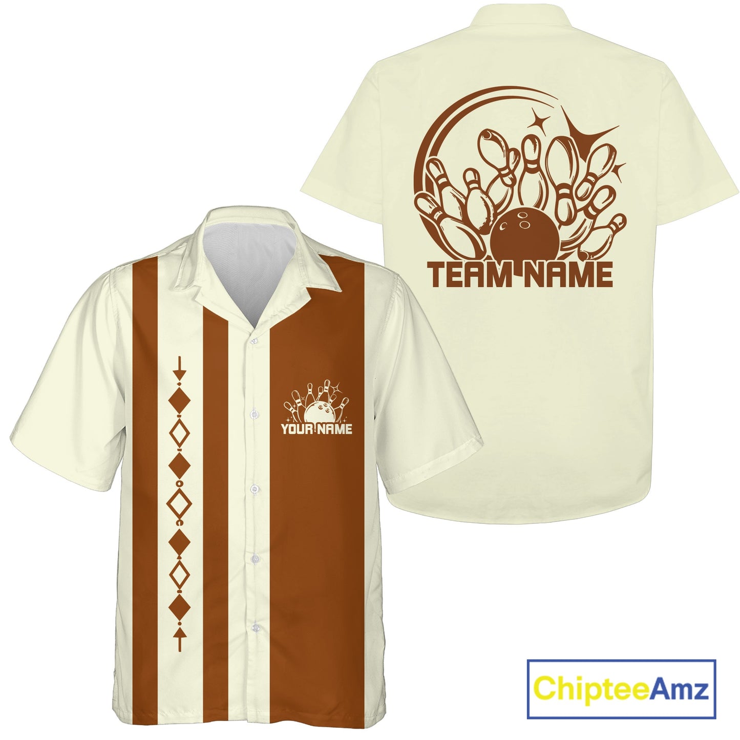 Custom Classic Vintage Bowling Team Shirts, 50S Retro Bowling Button Up ShirtIPHW10870
