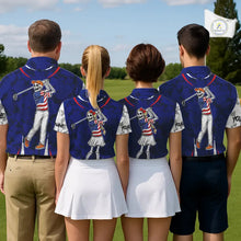 Load image into Gallery viewer, USA flag camo golf outfits funny skull golf polo shirts for Women custom patriotic golf shirts ladies NQS11400