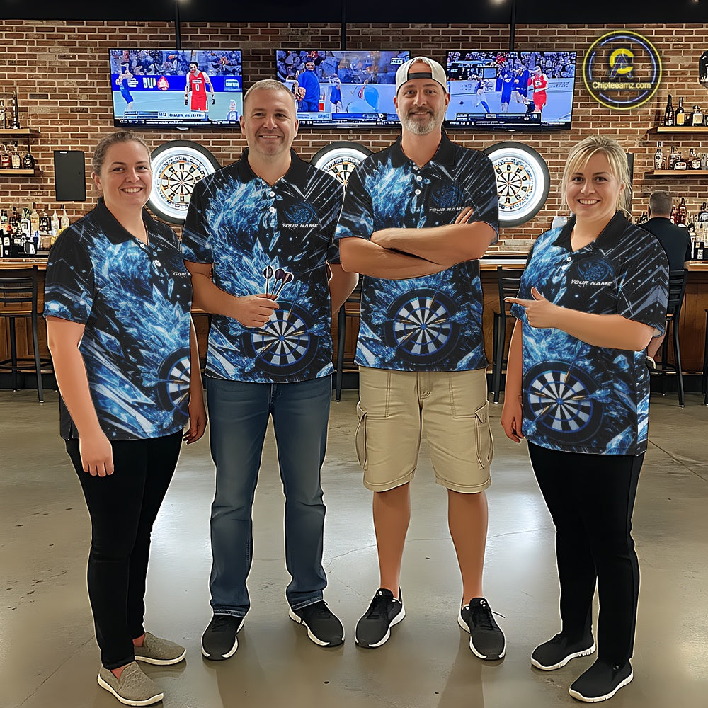 Custom Blue Ice Crystal Dart Jerseys, Ice Dart Team Multi Styles Shirts For Men, Women And Kids IPHW10403