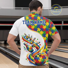Load image into Gallery viewer, Custom Colorful Puzzles Autism Awareness Bowling Men Quarter-Zip Shirt, Autism Acceptance Shirt IPHW11198