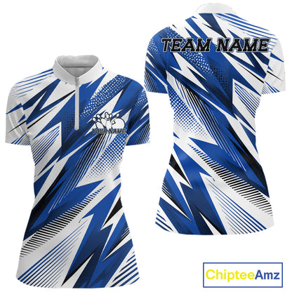Blue and white sports jersey with lightning bolt pattern on a white background, featuring 'Chiptee Amz' branding.